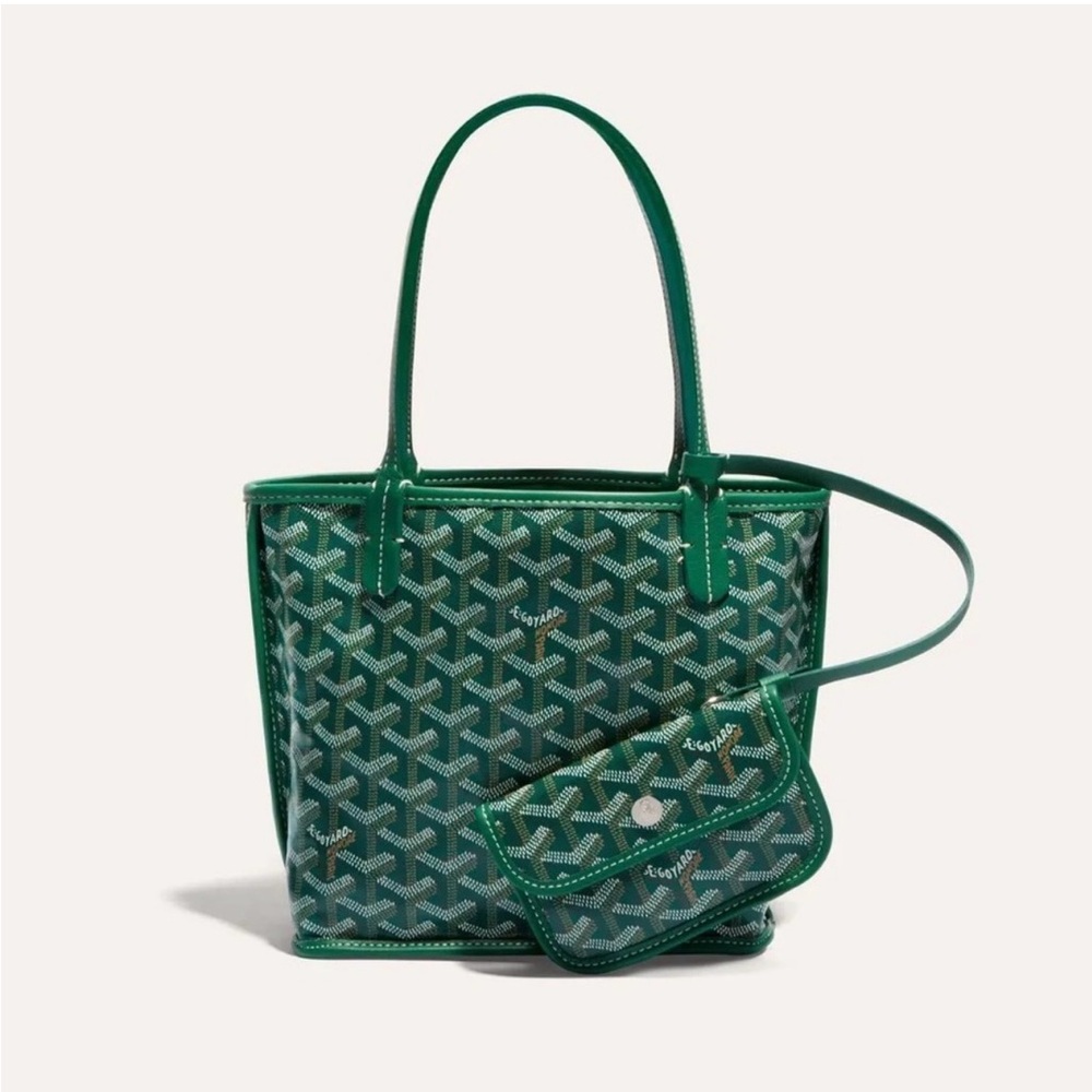 Like new Goyard Mini Anjou reversible tote in green